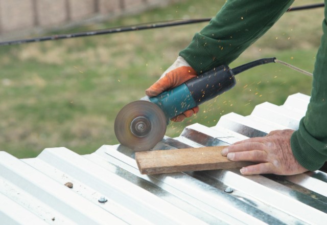 Cutting the Corrugated Metal Roofing