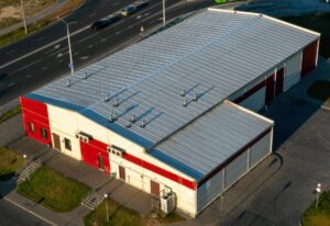 Flat roofing of a commercial building