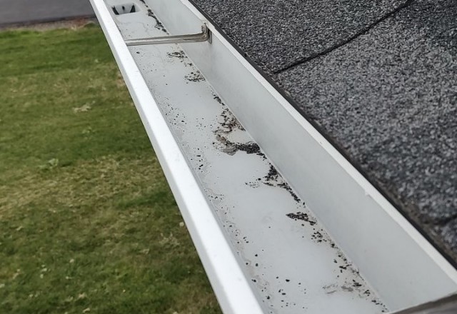 Gutters after cleaning