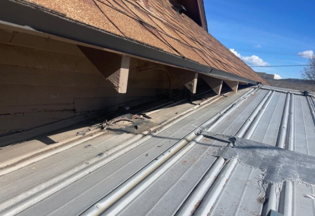 Roofing project before replacement