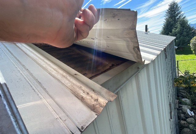Problems detected during metal roof inspection